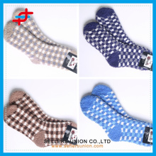 cheap price cozy warm check pattern ankle socks custom logo